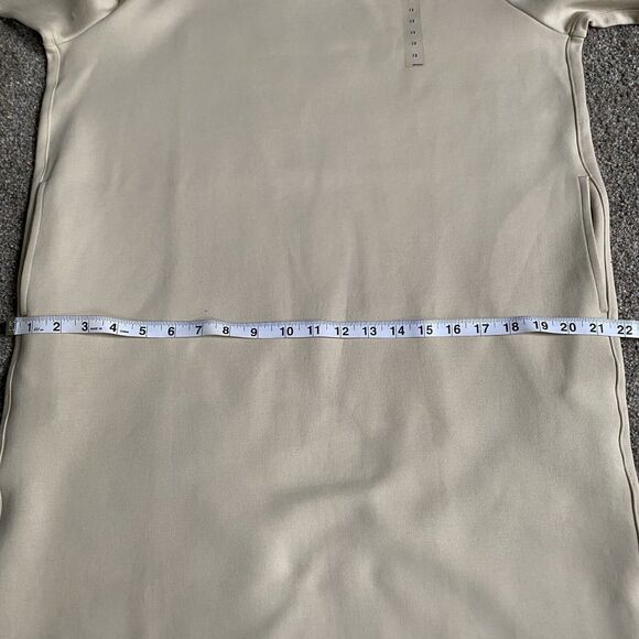 UNIQLO U Sweat Mock Neck Dress Long Sleeve Fits S Girls 13 Ivory Oversized NWT - Picture 5 of 8